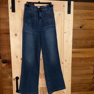 NWOT Jessica Simpson Tease High Rise Wide Leg Dark Blue Flare Jeans